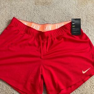 Red Nike Dry running shorts